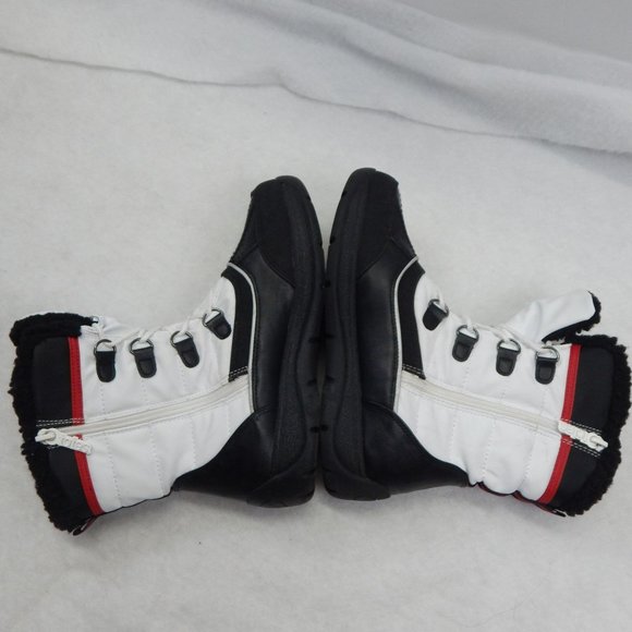Totes Womens Black and White Snow Boots Lace Up Size 7M - Picture 8 of 14